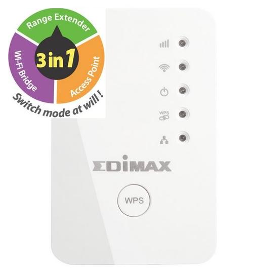 Range Extender Wireless Edimax EW-7438RPn mini, 3 in 1 (Range Extender, Access Point, Wi-Fi Bridge) 300 Mbps, 2 Antene interne