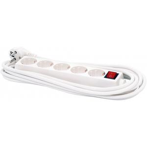 Prelungitor Spacer PP-5-18, 5 prize, 1.8m, prize cu protectie (Alb)