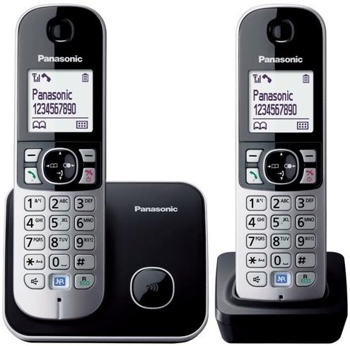 Telefon Fix Twin Panasonic KX-TG6812FXB (Negru/Argintiu) Telefon Fix Twin Panasonic KX-TG6812FXB (Negru/Argintiu)