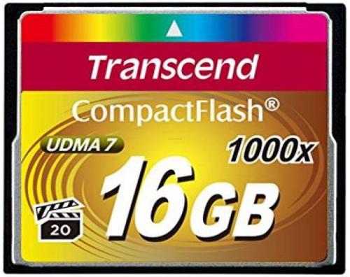 Card de memorie Transcend Compact Flash, 16GB, 1000x Card de memorie Transcend Compact Flash, 16GB, 1000x