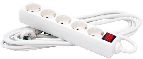Prelungitor Spacer PP-5-30, 5 prize, 3m, intrerupator (Alb)