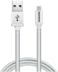 Cablu de date A-DATA AMUCAL-100CMK-CSV, MicroUSB, 1m, Aluminiu (Argintiu)