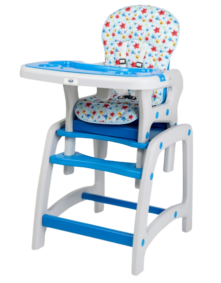 Scaun de masa copii JUJU Eat&Play JU3002-Blue-Stars (Albastru)