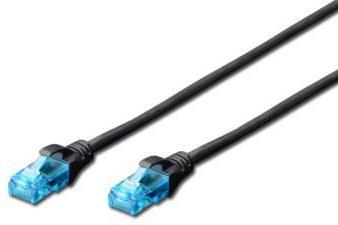 Cablu UTP Digitus DK-1512-0025/BL, Patchcord, CAT.5e, 0.25m (Negru)