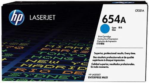 Toner HP 654A, 15000 pagini (Cyan)