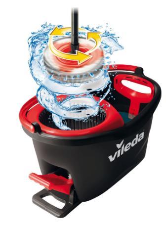 Mop rotativ Vileda Easy Wring & Clean Turbo,  (Negru-Rosu)