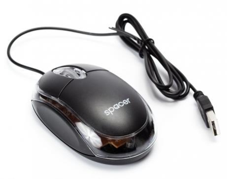 Mouse Spacer SPMO-080, USB (Negru)