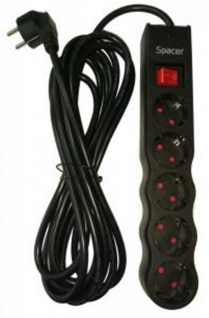 Priza cu protectie Space Defender PP-5-30 v2, 5xSchucko, 3m