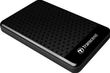 HDD Extern Transcend 25A3K, 2.5 inch, 1TB, USB 3.0, Protectie la soc (Negru)