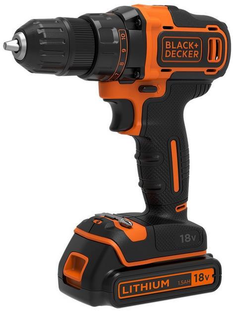 Masina de gaurit si insurubat cu acumulator Black&Decker BDCDD186KB-QW, 2 acumulatori, 18 V, 1.5 Ah, cutie