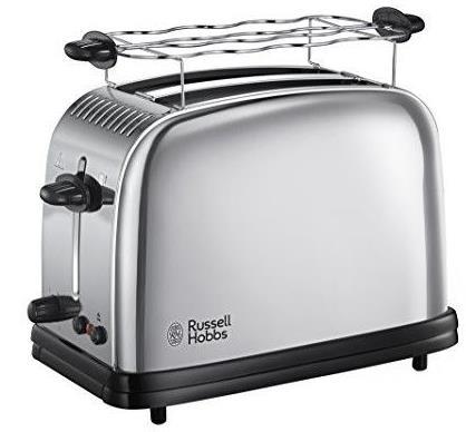 Prajitor de paine Russell Hobbs Chester 23310-56, 1670 W, 2 felii, Tehnologie de prajire rapida, Functie lift and look, Decongelare (Inox)
