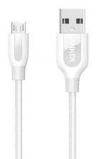 Cablu de date Anker PowerLine+ Nylon, MicroUSB, 0.91m (Alb)