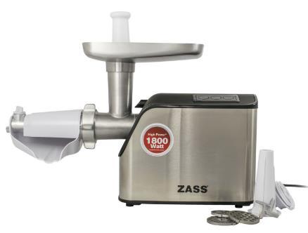 Masina de tocat Zass ZMG 07 1800W Cutit otel inoxidabil Acesoriu de rosii inclus (Inox)