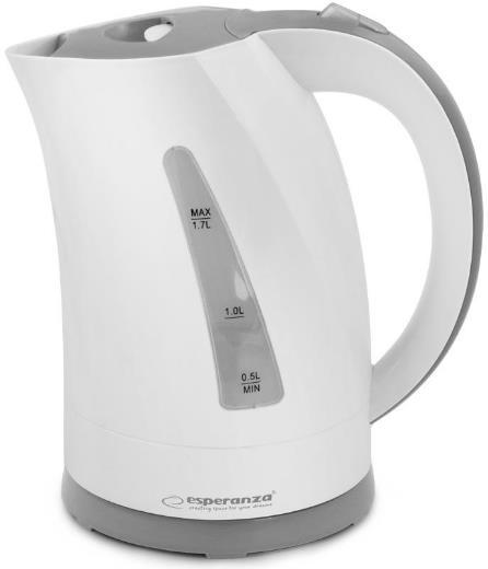 Fierbator de apa Esperanza Amazon EKK022, 1.7l, 220W (Alb/Gri)