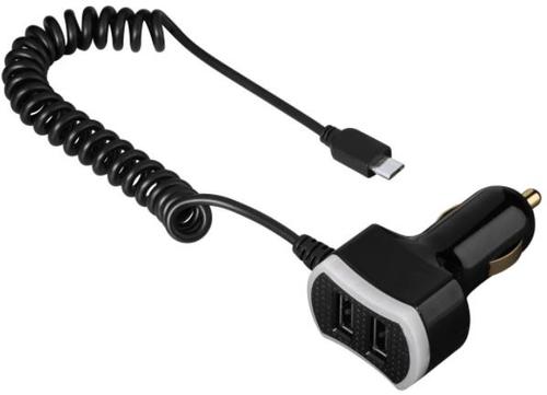 Incarcator Auto Hama Triple Power 14154, 2x USB, microUSB, 7.2A, Universal (Negru)