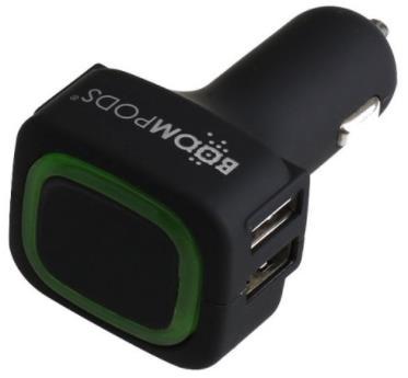 Incarcator Auto Boompods CC6BLK, 6A, 4 x USB (Negru)
