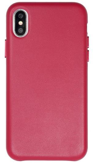 Protectie Spate Just Must Origin Leather pentru Apple iPhone X (Rosu)