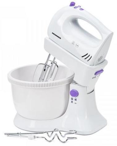 Mixer cu bol Heinner HMB-350UV, 300W, 5 viteze, 2.5L (Alb)