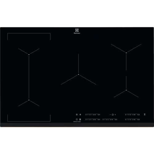 Plita incorporabila Electrolux EIV835, Inductie, 5 zone de gatit, Touch control, 78 cm (Negru)