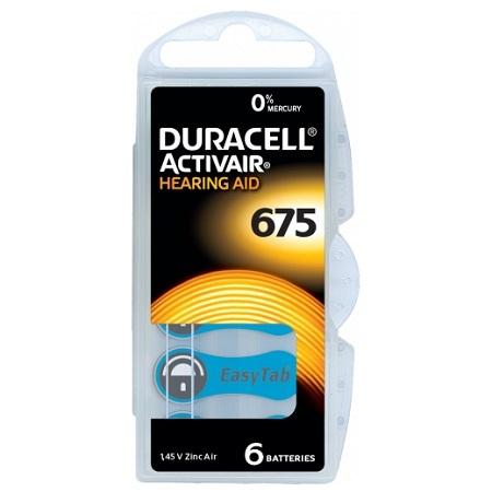 Baterie Duracell pentru aparat auditiv ZA 675, 6buc