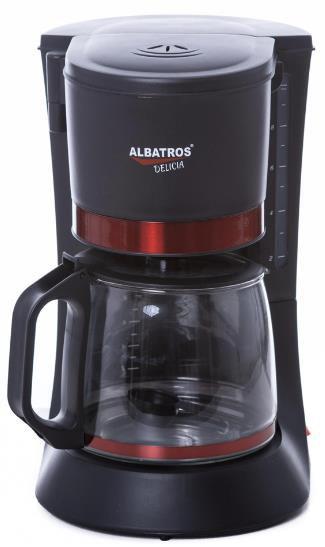 Cafetiera Albatros DELICIA, 1.2L, 680W (Negru/Rosu) - 0 | YEO