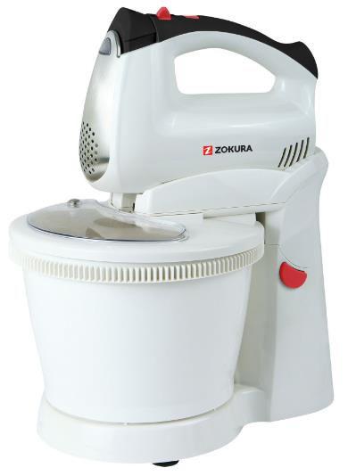Mixer cu bol Zokura Z1043, 400W, 2.5L (Alb)