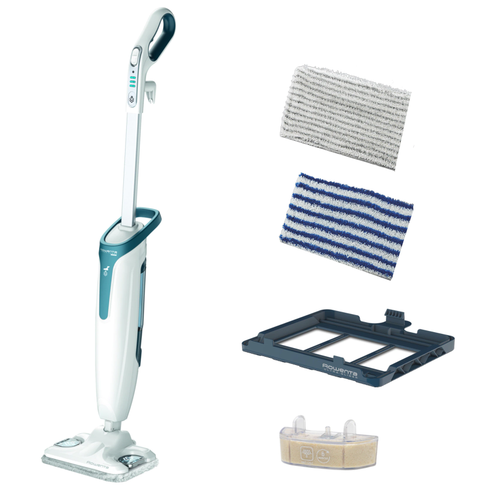 Mop cu abur Rowenta RY6597WH Steam Power, 1200W, 0.6L, filtru anticalcar, 3 setari ale aburului (Alb)