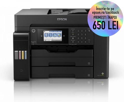 Multifunctional inkjet color Epson EcoTank L15160, Duplex, Retea, Wireless, A3 (Negru)