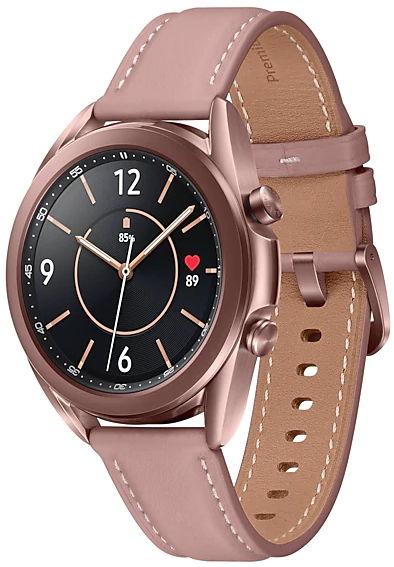 Smartwatch Samsung Galaxy Watch 3 SM-R855, Procesor Dual-Core 1.15GHz, Super AMOLED 1.2inch, 1GB RAM, 8GB Flash, Bluetooth, Wi-Fi, 4G, Carcasa Aluminiu, Bratara Piele 41mm, Rezistent la apa si praf, Tizen (Auriu) - 0 | YEO