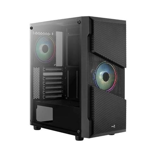 Carcasa Aerocool Menace Saturn, iluminare RGB, Mid Tower (Negru)