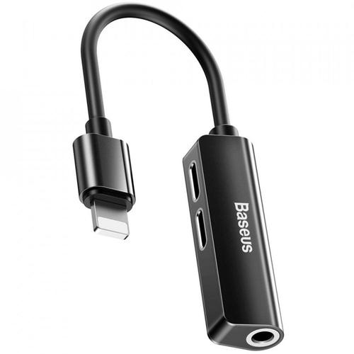 Adaptor Baseus L52 3 in 1 CALL52-01, 2 A, Lightning / Lightning si Jack 3.5 mm (Negru)