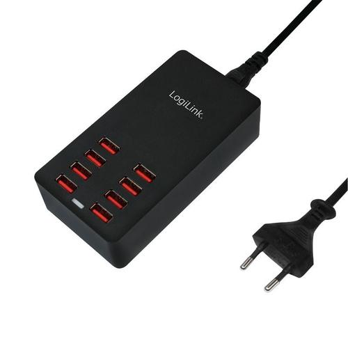 Incarcator retea LOGILINK PA0140, 8 x USB, 44W, suport OCP/OVP/OTP (Negru)