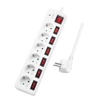 Prelungitor LOGILINK LPS250, Schuko x 6, 1.5 m, switch on/off , protectie copii, protectie la supratensiune (Alb)