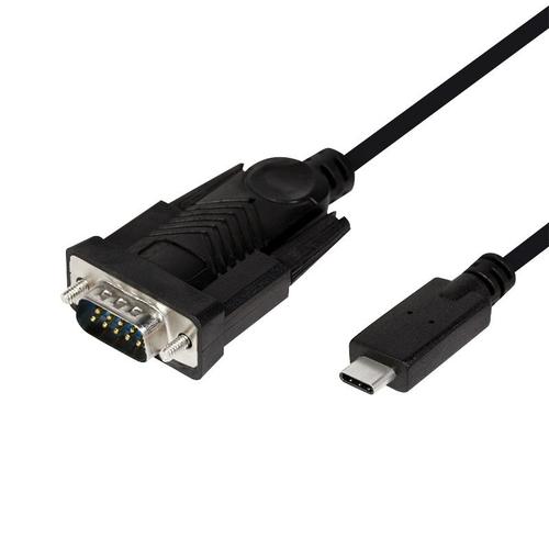 Cablu LOGILINK AU0051, USB Type-C -  Serial DB9M 9-pin/RS232,  1.2m  (Negru)