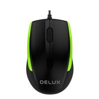 Mouse Optic Delux M321, USB, 1000 DPI (Negru/Verde)