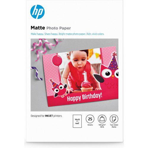Hartie foto mata HP 7HF70A, 25 coli, 10 x 15 cm