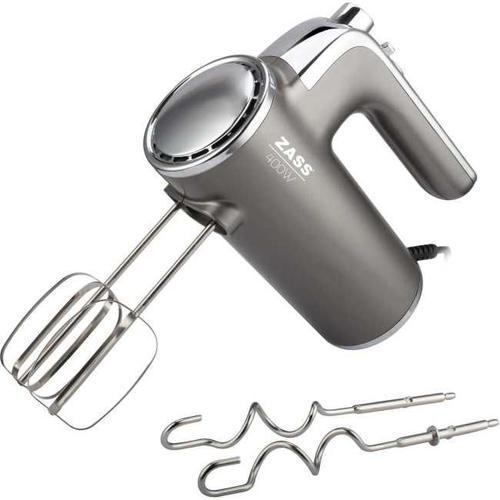 Mixer de mana Zass ZHM 07, 400 W, 6 viteze + Turbo (Gri)