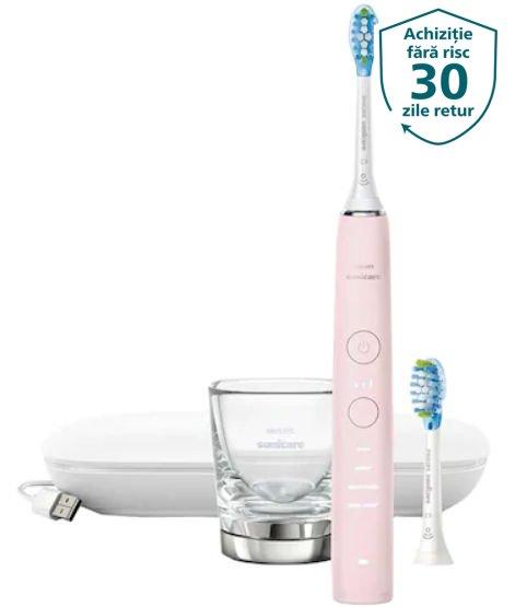 Periuta de dinti electrica Philips Sonicare DiamondClean HX9911/29, 62000 Miscari/Minut, 4 Moduri de curatare, 3 Intensitati (Roz) - 0 | YEO