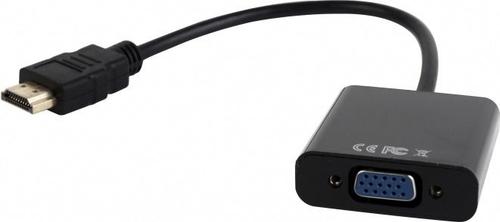 CABLU GEMBIRD A-HDMI-VGA-03, HDMI - VGA/Jack 3.5mm, 15cm, Full HD/60Hz (Negru)