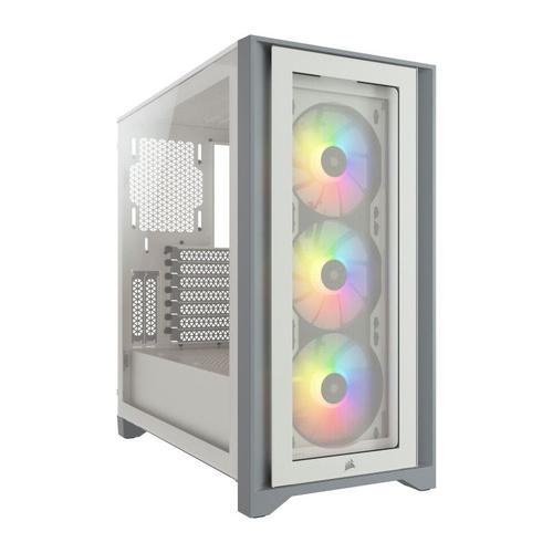 Carcasa Corsair iCUE 4000X RGB Tempered Glass, Middle Tower (Alb)