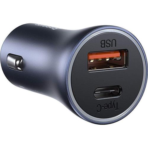 Incarcator auto Baseus CCJD-0G Golden, 1 x USB, 1 x USB-C, Quick Charge 3.0, Power Delivery 40W (Gri)