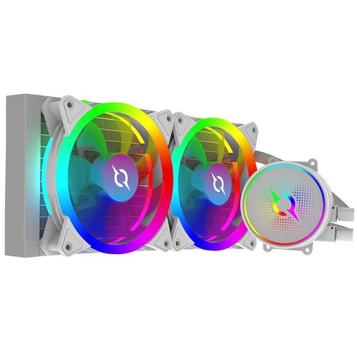 Cooler CPU AQIRYS Aquarius 240 AiO, 2 x 120mm, iluminare ARGB (Alb)