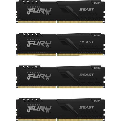 Memorii Kingston FURY Beast 64GB(4x16GB), DDR4-3600MHz, CL18, Quad Channel
