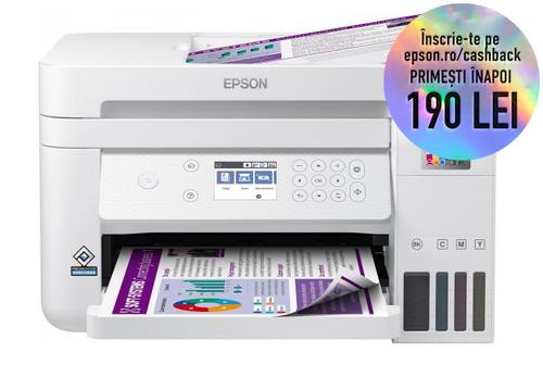 Multifunctional Epson EcoTank L6276, inkjet, A4, 15.5ppm, Duplex, ADF, USB, Retea, Wireless (Alb) Multifunctional Epson EcoTank L6276, inkjet, A4, 15.5ppm, Duplex, ADF, USB, Retea, Wireless (Alb)