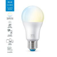 Bec LED inteligent WiZ Whites, Wi-Fi, A60, E27, 8W (60W), 220-240V, temperatura lumina reglabila (2700K-6500K), 806 lumeni, durata de viata 25.000 de ore, clasa energetica A+, compatibil Google Assistant/Alexa/Siri, dimensiuni 12.2x6cm
