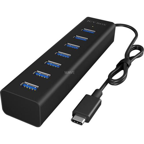 HUB USB ICY BOX IB-HUB1700-C3, 7 x USB (Negru)