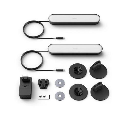 Set 2 lampi LED integrat Philips Hue Play, ambianta alba si color, 530 lumeni, 100-240V, 6.6W, durata de viata 25.000 de ore, clasa energetica A+, include si adaptor