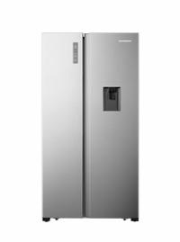 Side by side Heinner HSBS-520NFXWDF+, 519 l, Full No Frost, Dozator de apa, Display touch, Functie AI, Clasa F, H 178.6 cm (Inox)