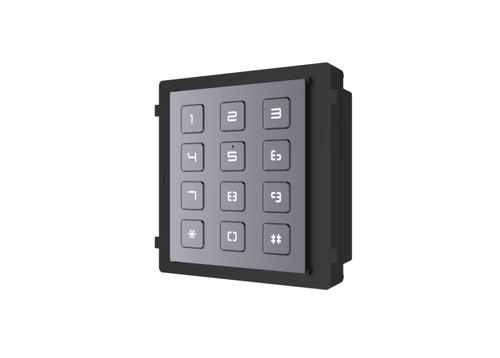 Modul de extensie videointerfon cu tastatura Hikvision DS-KD-KP; permite formarea codului de apartament sau a codului de acces; montajaplicat sau ingropat (accesoriile de montaj nu sunt incluse); iluminarepe timp de noapte