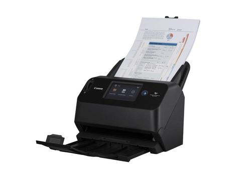 Scanner Canon DR-S130, dimensiune A4, tip sheetfed, viteza scanare: 30ppm alb-negru si color, duplex, rezolutie optica 600dpi, ADF 60 coli, senzor CIS, software: ISIS / TWAIN Driver (Windows 8.1 / 10. Windows Server 2012 R2 /2016 / 2019)